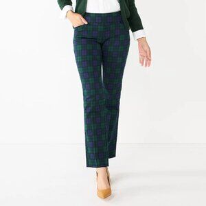 NWT CROFT & BARROW STRETCH BOOTCUT PLAID PANTS